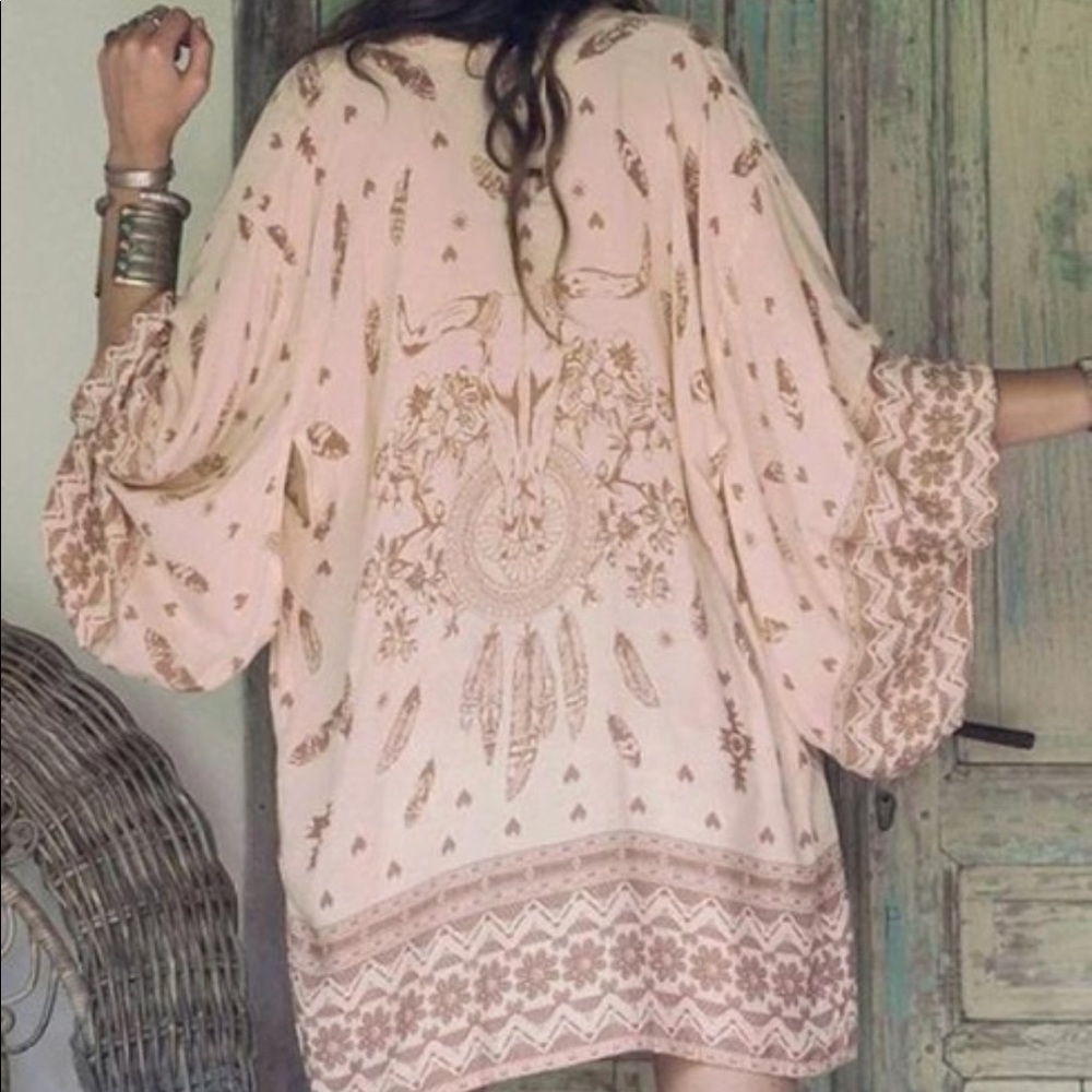 LAST ONE Boho Chiffon Kimono Cover Up - Picture 3 of 4